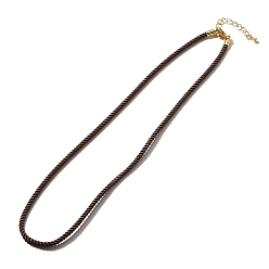 Седло Коричневый Изготовление ожерелья из нейлонового миланского шнура, с латунной фурнитурой и карабинами из нержавеющей стали, золотые, долговечный, седло коричневый, 17.91~18.31 дюйм (45.5~46.5 см)