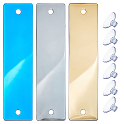 Mixed Color Blank Stainless Steel Plates, Temporary Stop Sign, Mixed Color, 140x35x1mm, 3 colors, 2sets/color, 6sets/bag