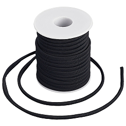 Черный 1 рулон мягкого нейлонового шнура, плоский, чёрные, 5x3 мм, около 21.87 ярдов (20 м) / рулон