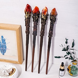 Красный Агат Натуральные сердоликовые волшебные палочки, разноцветные, 340 мм