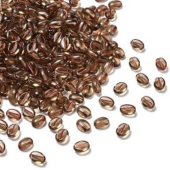 Коричневый Прозрачные акриловые бусины, кофейный боб, золотой металл обвитыми, кофе, 10.5x8x4.5~5 мм, отверстие : 1.2 мм, Около 1851~1900 шт / 500 г