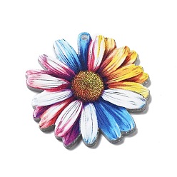Разноцветный Акриловые подвески, цветок, красочный, 40x2 мм, отверстие : 1.6 мм