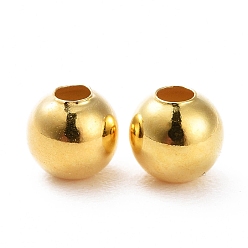 Real 18K Gold Plated 925 Sterling Silver Spacer Beads, Round, Real 18K Gold Plated, 4mm, Hole: 1.4~1.5mm