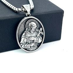 Нержавеющая Сталь Цвет Ретро-греческая мифология 304 подвески из нержавеющей стали с рельефным изображением святых, цвет нержавеющей стали