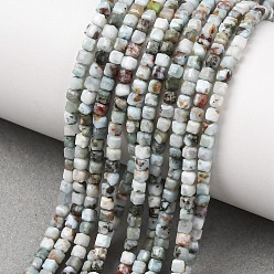 Larimar Natural Larimar Beads Strands, Faceted Table Cut Cube Beads, 3~3.5x3~3.5x3~3.5mm, Hole: 0.6~0.7mm, about 132pcs/strand, 14.96''(38cm)