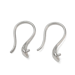 Stainless Steel Color 304 Stainless Steel Ear Wire Findings, Earring Hooks, Stainless Steel Color, 15mm, Pin: 1mm