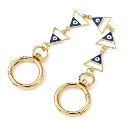 Triangle Alloy Evil Eye Enamel Link Bag Extender Chains, with Golden Plated Swivel Clasps, Blue, Triangle, 19.8cm