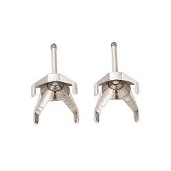 Нержавеющая Сталь Цвет 304 Выводы серьги из нержавеющей стали шпилька, цвет нержавеющей стали, лоток : 8 мм, 13x9 мм, штифты : 0.8x8 мм