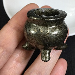 Пирит Натуральный пирит кадило форма дисплей украшение, подставка-держатель для хрустальной сферы, 30x30 мм