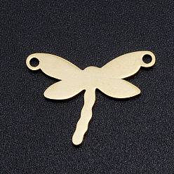 Golden 201 Stainless Steel Links connectors, Dragonfly, Golden, 19x14x1mm, Hole: 1.4mm