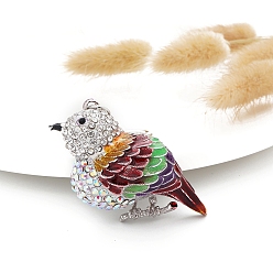 Кристалл Сплав горный хрусталь брелок, с эмалью, птица, кристалл, Кулон : 55x35 мм