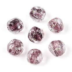 Серо-розавый Ручной работы бусины фольги, самородки, увядшая роза, 9~10.5x10~11.5x10~11.5 мм, отверстие : 1.2~1.8 мм, около 50 шт / нитка, 19.29~20.47'' (49~52 см)