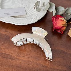 Белый Заколки для волос из ацетата целлюлозы и металлических когтей, аксессуары для волос для женщин и девочек, арка, белые, 91 мм