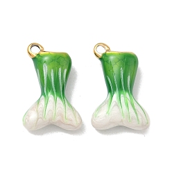 Зеленый 304 нержавеющей стальной эмали подвески, прелести рыбий хвост, ионное покрытие (ip), реальный 18 k позолоченный, зелёные, 18.5x12x5.5 мм, отверстие : 1.6 мм