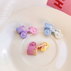 Mixed Color Printed Acrylic Beads, Two Tone, Bicyle, Mixed Color, 29.8x19.8x13.8mm, Hole: 3mm