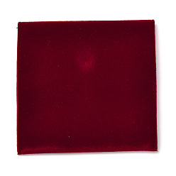 Dark Red Square Velvet Jewelry Bags, with Snap Fastener, Dark Red, 10x10x1cm