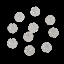 White Natural Golden Silk Jade Carved Beads, Pumpkin Beads, White, 7.5x10mm, Hole: 1.2mm