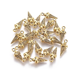 Античное Золото Подвески из сплава , без кадмия и без свинца, мороженое, античное золото , 18.5x7x4 мм, отверстие : 2 мм