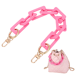 Camellia Rectangle Acrylic Link Bag Extender Chains, with Alloy Swivel Clasps, Camellia, 330mm