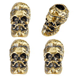 Античное Золото 4 латунные бусины шт., усатый мужчина, античное золото , 18.5x10.5x13.5 мм, отверстие : 5 мм, 4 шт / комплект