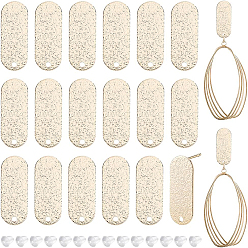 Настоящее золото 18K 20 шт. латунные серьги-гвоздики, с петлей, овальные, без никеля , с 40 пластиковыми ушными гайками, реальный 18 k позолоченный, 21x8 мм, отверстие : 1.4 мм, штифты : 0.9 мм