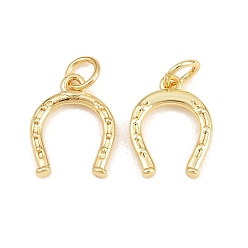 Золотой Латунные подвески, с прыжковых колец, долговечный, подкова, золотые, 13.5x10x2 мм, отверстие : 3.5 мм