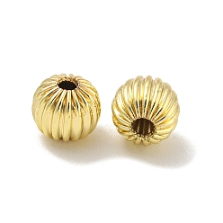 Золотой Spacer бисер латунные, гофрированные шарики, долговечный, без свинца и без кадмия, тыква, золотые, 6 мм, отверстие : 1.8 мм