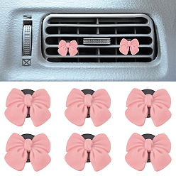 Светло-Коралловый 12 Пластиковые зажимы для автомобильных воздуховодов с бантом, внутренняя отделка автомобиля, с магнитным ферромарганцевым железом и пластиковым зажимом, свет коралловый, 35x41x16.5 мм