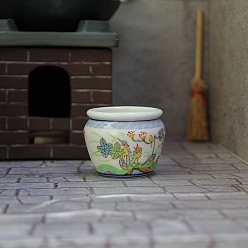 Sea Green Mini Porcelain Tank, Micro Landscape Dollhouse Accessories, Pretending Prop Decorations, Sea Green, 47x37mm