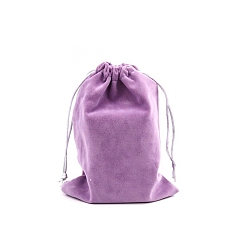 Лиловый Бархатные мешки на шнуровке, прямоугольные подарочные мешочки из органзы для ювелирных изделий, сирень, 18x13 см