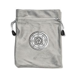 Star Tarot Card Storage Bag, Velvet Tarot Drawstring Bags, for Witchcraft Wiccan Altar Supplies, Rectangle, Star Pattern, 180x140mm