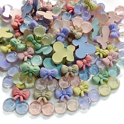 (52) Непрозрачная лаванда Прозрачные смолы кабошоны, вишня с бантом, разноцветные, 25x24 мм