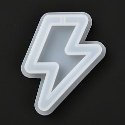 Белый DIY молнии шейкер / зыбучие пески ювелирные силиконовые формы, формы для литья смолы, для уф-смолы, изготовление ювелирных изделий из эпоксидной смолы, белые, 57x80x10.5 мм, внутренний диаметр: 71x45.5 мм