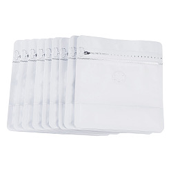 Blanc Sacs de rangement refermables en plastique PE avec valve, pour le chocolat, candy, biscuits, rectangle, blanc, 14.5x13.5x0.1 cm, ouvert: 13.5x8x14.5 cm