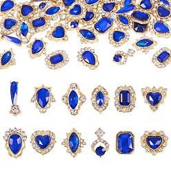 Сапфир 48шт 12 стили сплав горный хрусталь кабошоны, украшения для ногтей, разнообразные, сапфир, 10~15x5.5~11.5x2.5~5 мм, 4 шт / стиль