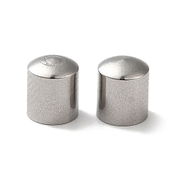 Нержавеющая Сталь Цвет Не тускнеют 304 наконечники из нержавеющей стали для шнурков, шнурки на голове, колонка, цвет нержавеющей стали, 5.5x6.5 мм, отверстие : 5 мм