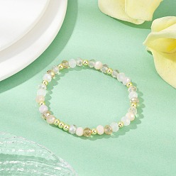 Pink Граненые круглые гальванизированные стеклянные бусины эластичные браслеты для женщин, с Гальваническим немагнитных синтетическими гематита бисера, розовые, внутренний диаметр: 2 дюйм (4.95 см)