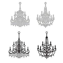 Нержавеющая Сталь Цвет Трафареты для резки люстр из углеродистой стали, для diy scrapbooking, Фотоальбом, декоративная бумага для тиснения, цвет нержавеющей стали, 116~120x84~91x0.8 мм, 2 шт / комплект