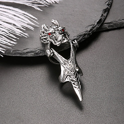 Античное Серебро Кольца из сплава для мужчин, дракон, античное серебро, 75x24 мм