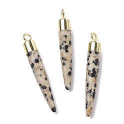 Джаспер Кунжут Подвески из натуральной кунжутной яшмы из латуни, без кадмия и без свинца, пулевидный, золотой свет, 33~37x4~5 мм, отверстие : 2 мм