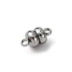 Нержавеющая Сталь Цвет Магнитные застежки, нержавеющая сталь 304, с петлями, рондель, цвет нержавеющей стали, 11x6x1.8 мм