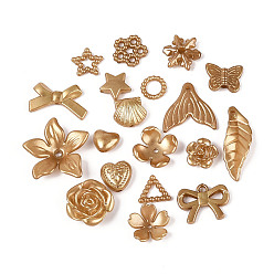 Золотистый Пластиковые бусины abs, разнообразные, золотые, 11.5~29x11.5~28x2~7 мм, отверстие : 1.5~8 мм, Около 909 шт / 500 г