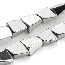 Silver Full Plated Electroplate Glass Beads Strands, Faceted Polygon, Silver, 8x7x5mm, Hole: 1mm, about 80pcs/strand, 25.04 inch(63.6cm)