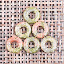 Unakite Natur Unakit Anhänger, Donut Charms, 20 mm, Innendurchmesser: 8 mm