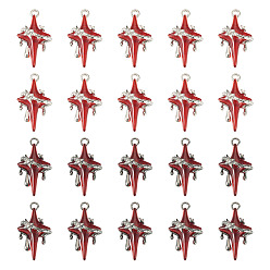 (52) Непрозрачная лаванда 20 шт. 2 цвета, подвески из смолы из сплава, звезда, с петлей, разноцветные, 32x19x11 мм, отверстие : 3 мм, 10 шт / цвет