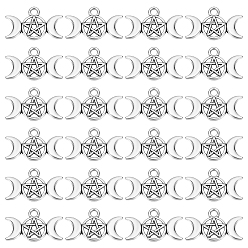 Античное Серебро 200Шармы из сплава в тибетском стиле, без кадмия и без свинца, тройная пентаграмма богини, античное серебро, 13x22x2 мм, отверстие : 2 мм