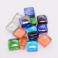Mixed Color Glass Cabochons, Square, for Home Decorate, Mixed Color, 24.5x24.5x14.5mm, 50pcs/bag