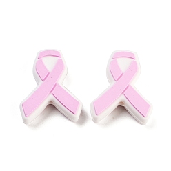 Pink Силиконовые бусины, изготовление ожерелий diy, лента, розовые, 27x22x7 мм, отверстие : 2 мм