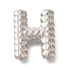 Letter H Стойки покрытие, Латунные подвески, без кадмия и без свинца, подвески с буквой az~z, Письмо ч, 21.5x16.5x5.5 мм, отверстие : 2.5x3 мм