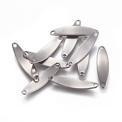 Нержавеющая Сталь Цвет Устойчивы к потускнению 201 соединители из нержавеющей стали, лошадиный глаз , цвет нержавеющей стали, 25x6x0.9 мм, отверстие : 1.6 мм